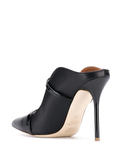 Malone Souliers Pointed Toe Mules With Glossy Strap Details In Animal Print
