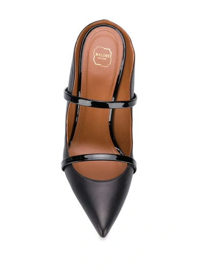 Malone Souliers Pointed Toe Mules With Glossy Strap Details In Animal Print