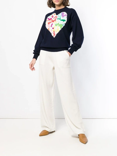 Barrie Ribbed Waistband Trousers In White
