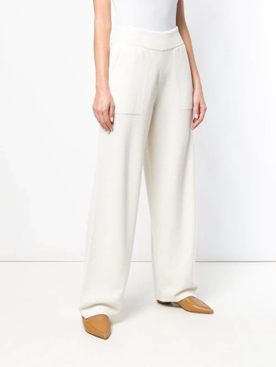 Shop Barrie Ribbed Waistband Trousers In White