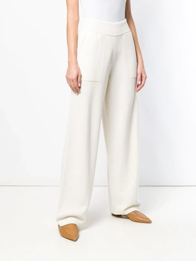Barrie Ribbed Waistband Trousers In White