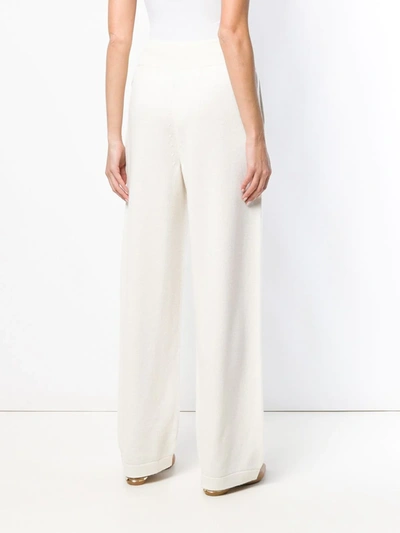 Shop Barrie Ribbed Waistband Trousers In White