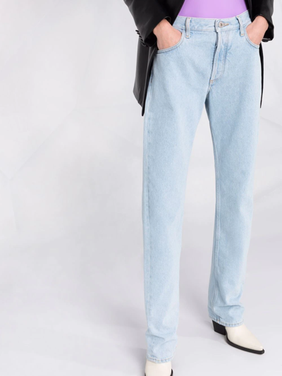 Shop Attico Straight-leg Boyfriend Jeans In Blau