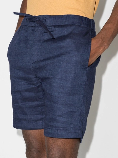 Frescobol Carioca Augusto Wide-leg Stretch-terry Drawstring Shorts In 蓝色