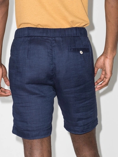 Frescobol Carioca Augusto Wide-leg Stretch-terry Drawstring Shorts In 蓝色