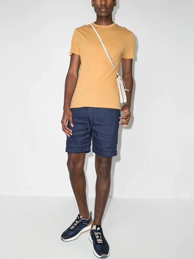 Frescobol Carioca Augusto Wide-leg Stretch-terry Drawstring Shorts In 蓝色