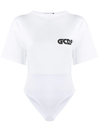 Shop Gcds Logo-print Bodysuit In White
