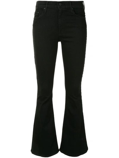 Shop Mother The Weekender Mid-rise Flare Jeans In Black