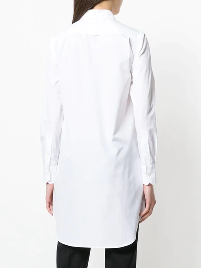Shop Thom Browne Elongated Button-down Shirt In White