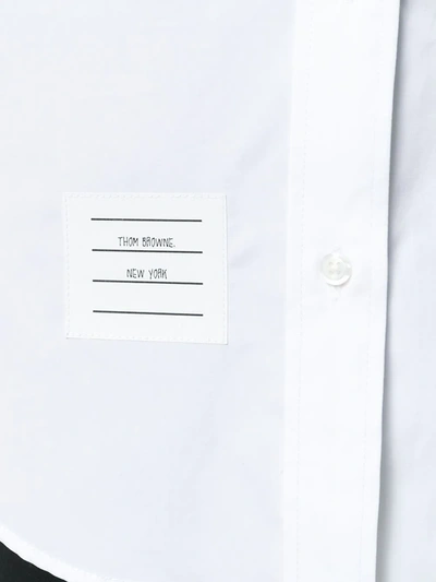 Shop Thom Browne Elongated Button-down Shirt In White