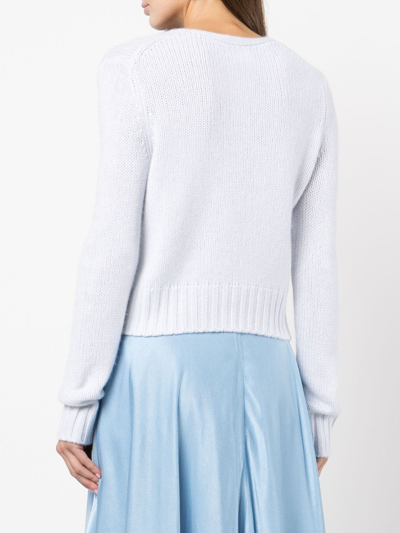 Shop Vince V-neck Cashmere Sweater In Blue