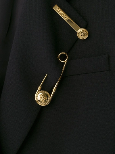 Shop Versace Tailored Long-length Blazer In Black
