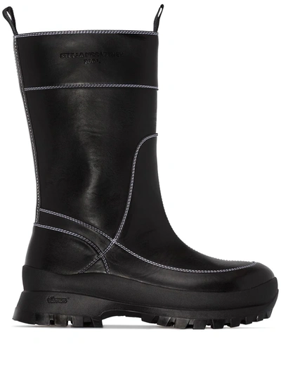 Shop Stella Mccartney Trace Vegan-leather Boots In Black