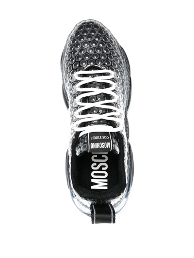 Shop Moschino Double Bubble Teddy Sneakers In Black