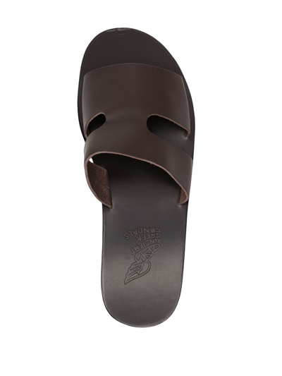 Shop Ancient Greek Sandals Double-strap Leather Sandals In Black