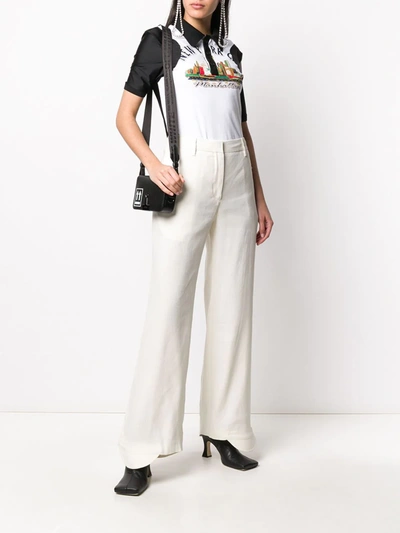 Off-white Flared Curved Cuff Trousers In Neutrals