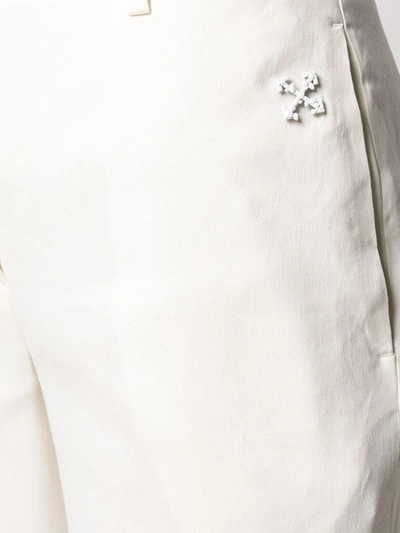 Off-white Flared Curved Cuff Trousers In Neutrals