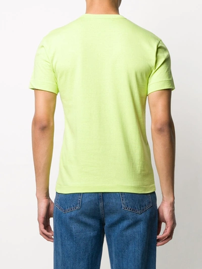 Shop Comme Des Garçons Play Heart Print Round Neck T-shirt In Green