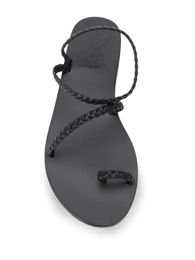 Shop Ancient Greek Sandals Eleftheria Strappy Sandals In Black