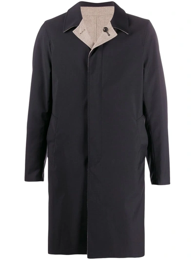 Shop Dell'oglio Single-breasted Reversible Coat In Blue