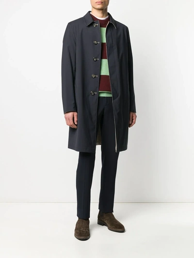 Shop Dell'oglio Single-breasted Reversible Coat In Blue