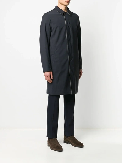 Shop Dell'oglio Single-breasted Reversible Coat In Blue