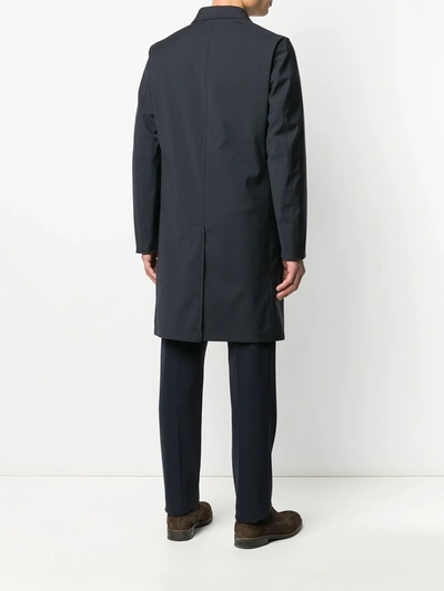 Shop Dell'oglio Single-breasted Reversible Coat In Blue