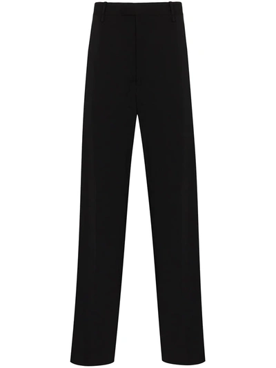 Shop Bottega Veneta Wide-leg High-rise Trousers In Black