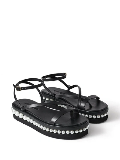 Shop Jimmy Choo Pine Platform Flat Sandals In Schwarz