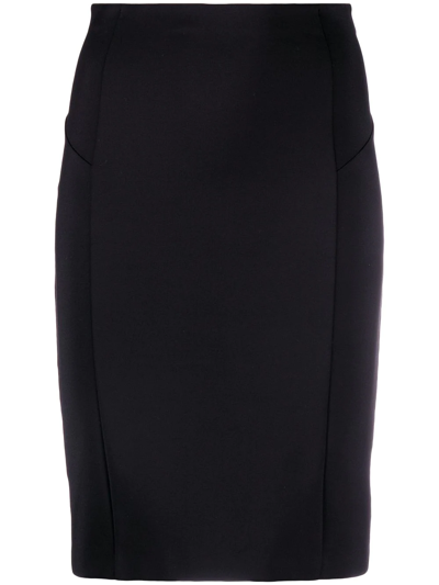 Shop Patrizia Pepe High-waist Pencil Skirt In Black