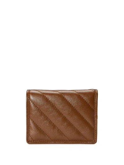 Shop Gucci Gg Marmont Leather Wallet In Brown