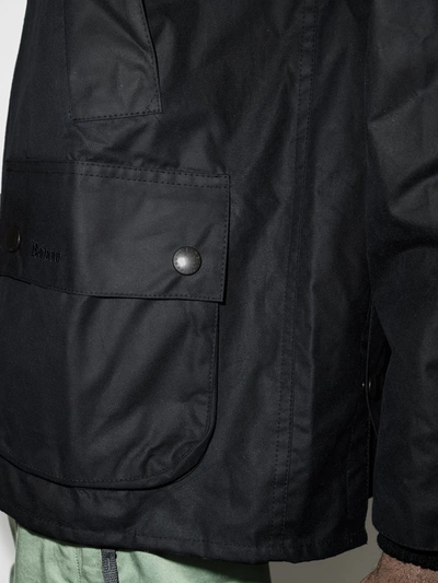 Barbour Jacket Waxed Cotton Corduroy Collar In Blue
