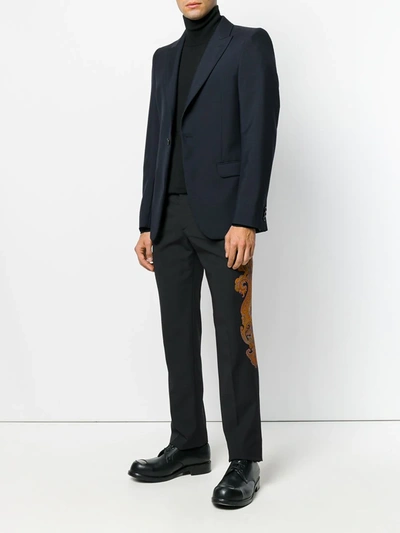 Alexander Mcqueen Paisley Patch Trousers In Black