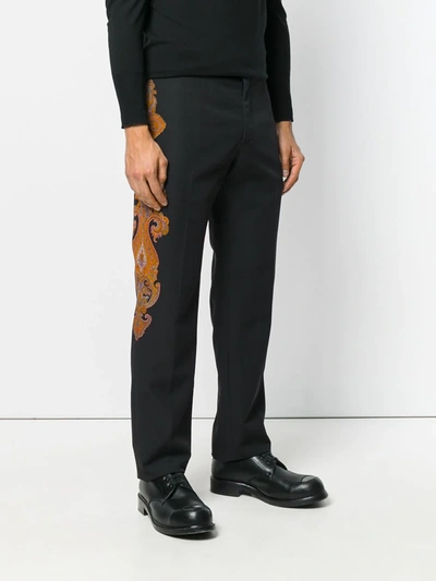 Alexander Mcqueen Paisley Patch Trousers In Black