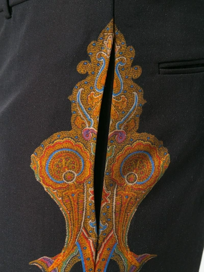 Alexander Mcqueen Paisley Patch Trousers In Black