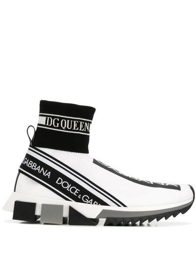Shop Dolce & Gabbana Classic Sock-sneakers In White