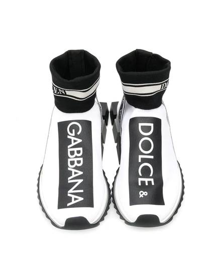 Shop Dolce & Gabbana Classic Sock-sneakers In White