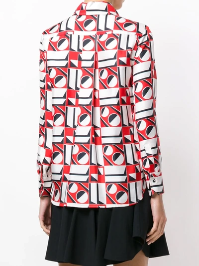 Shop La Doublej Geometric Pattern Shirt In Red