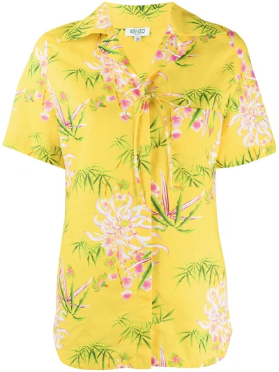 Shop Kenzo Floral Print Shirt In Yellow