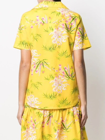 Shop Kenzo Floral Print Shirt In Yellow