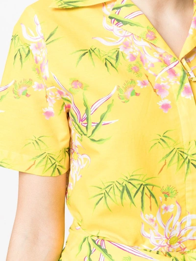 Shop Kenzo Floral Print Shirt In Yellow