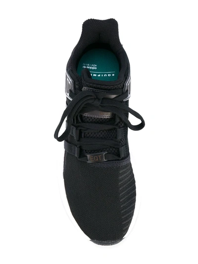 Shop Adidas Originals Eqt Support 93/17 "milled Leather" Sneakers In Black