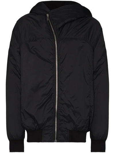 Shop Rick Owens Drkshdw Tecuatl Mountain Hooded Nylon Bomber Jacket In Black