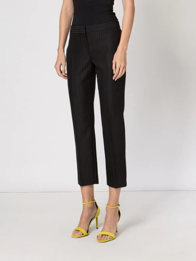 Shop Alexander Mcqueen Striped Tailored Trousers In Black