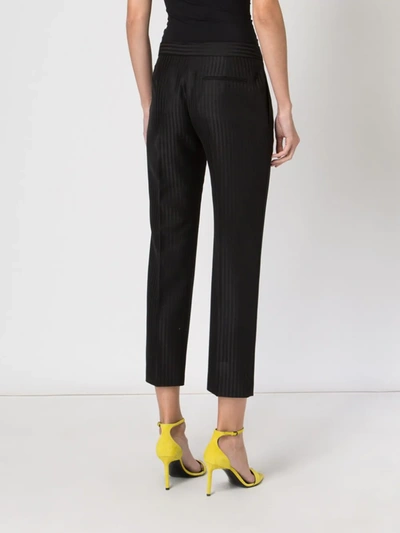 Shop Alexander Mcqueen Striped Tailored Trousers In Black