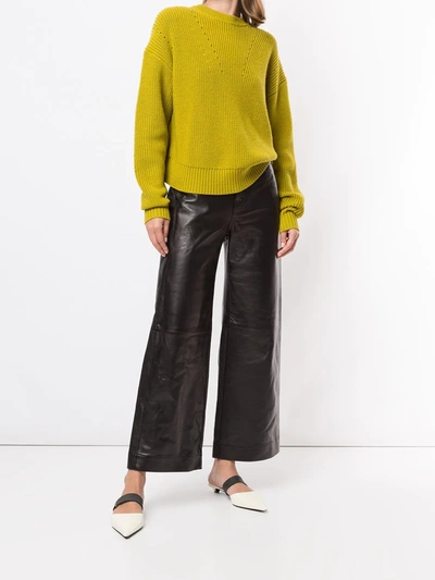 Shop Proenza Schouler White Label High-rise Leather Culottes In Black