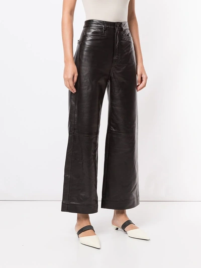 Shop Proenza Schouler White Label High-rise Leather Culottes In Black