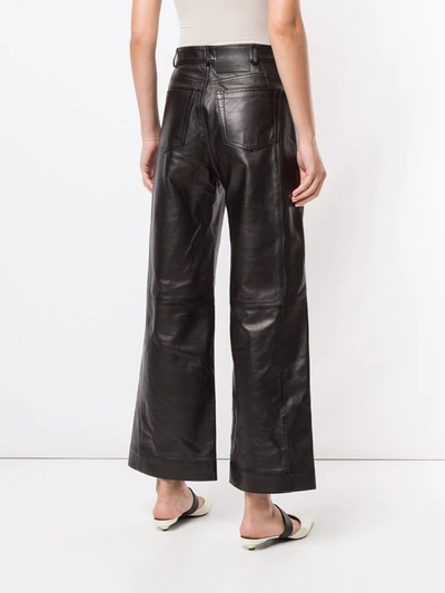 Shop Proenza Schouler White Label High-rise Leather Culottes In Black