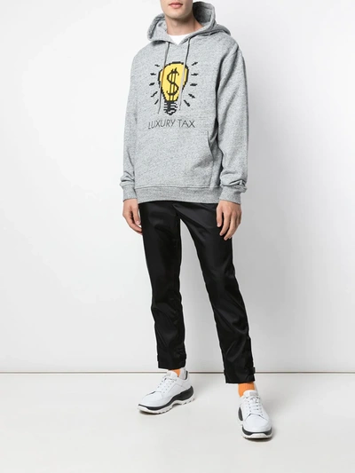Shop Mostly Heard Rarely Seen 8-bit Bulb Jersey Hoodie In Grey