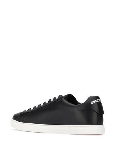Dsquared2 Lace-up Low Top Logo Print Sneakers In Black